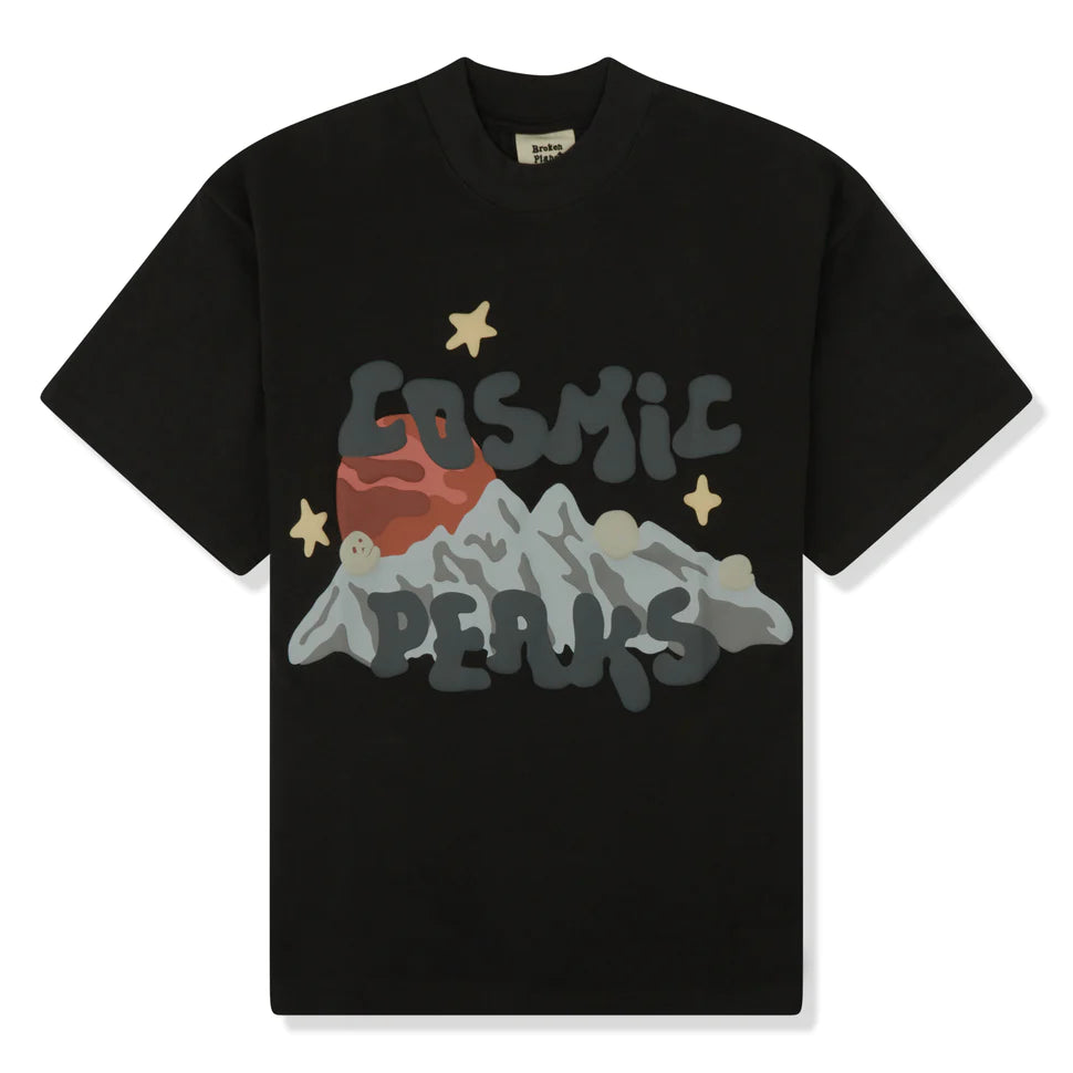 Broken Planet Market Cosmic Peaks T-Shirt Soot Black
