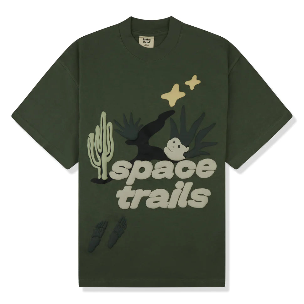 Broken Planet Market Space Trails T-Shirt Agave Green